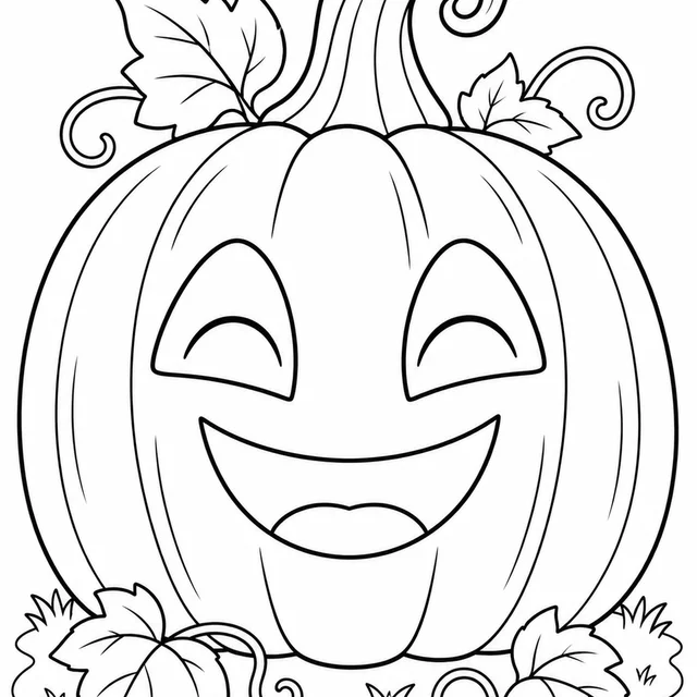 Abóbora de Halloween sorridente para colorir