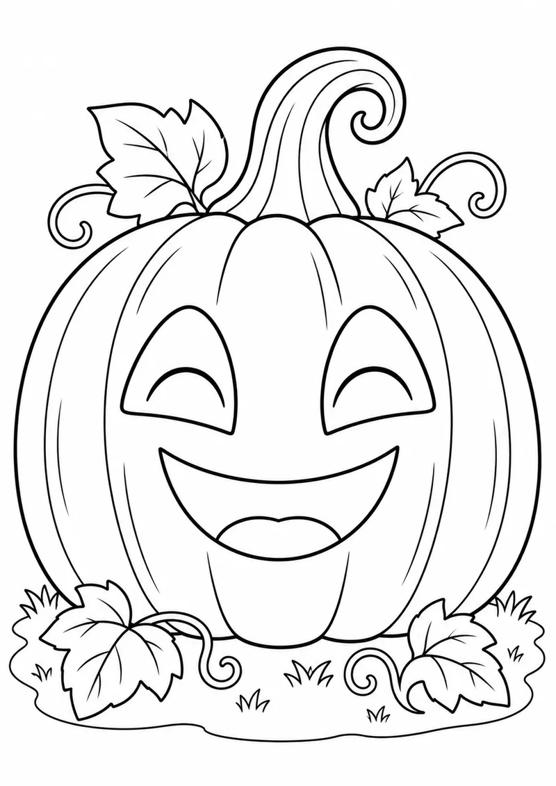 Abóbora de Halloween sorridente para colorir