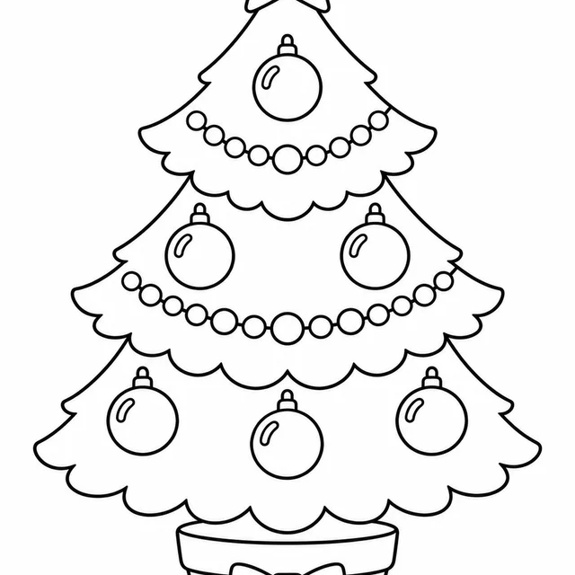 Árvore de Natal simples com estrela para colorir