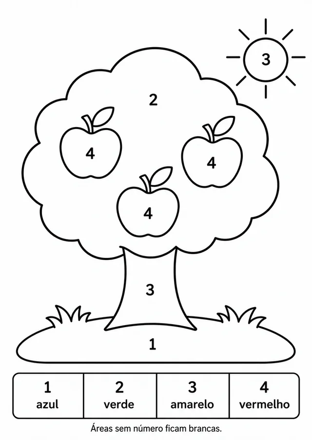 Árvore para colorir por números