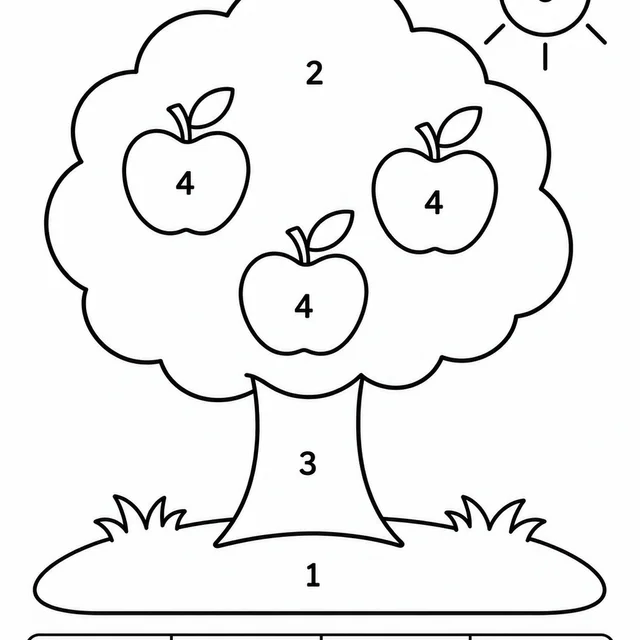 Árvore para colorir por números