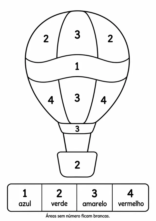Balão para colorir por números