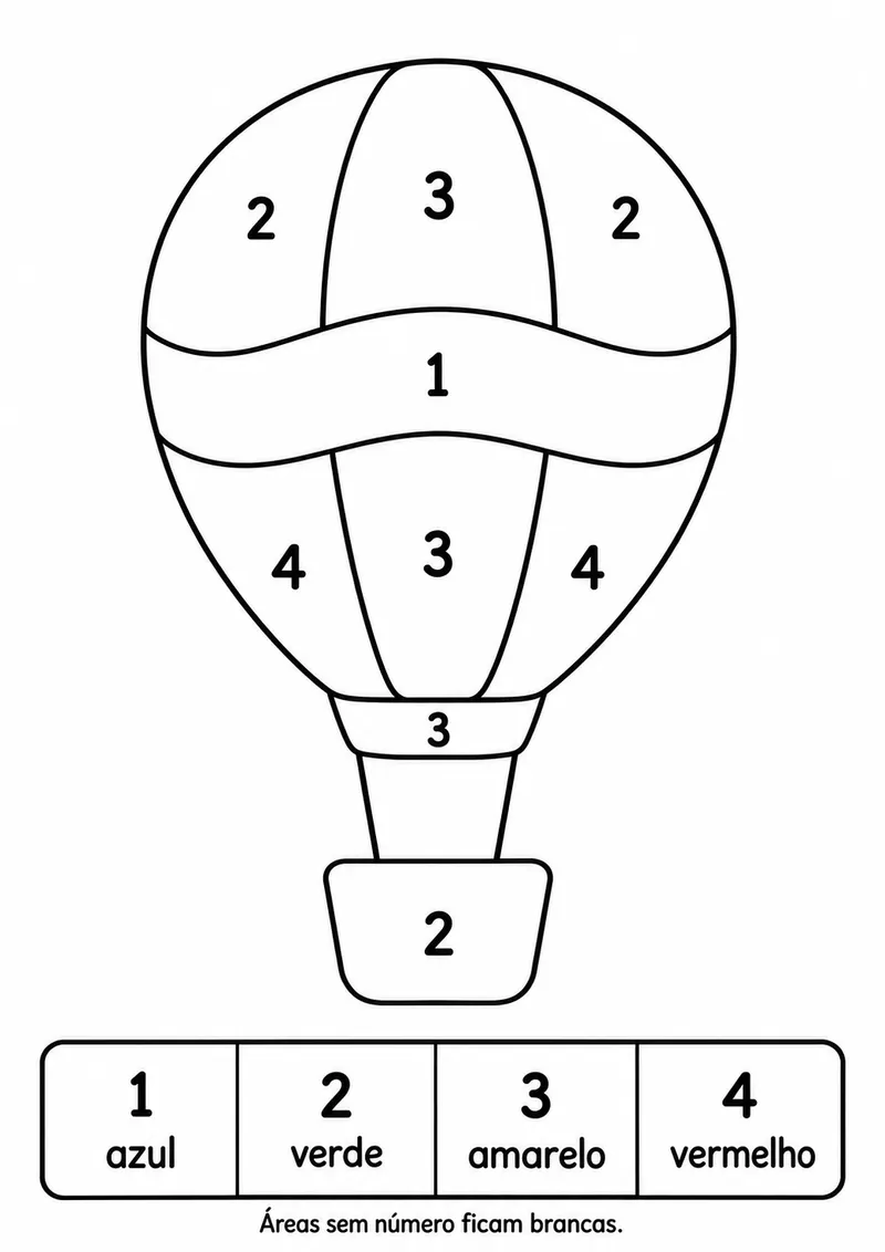Balão para colorir por números