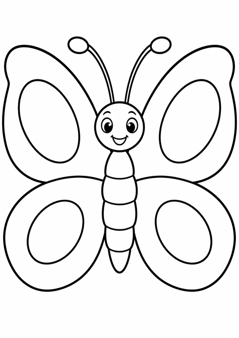 Borboleta de asas grandes para colorir