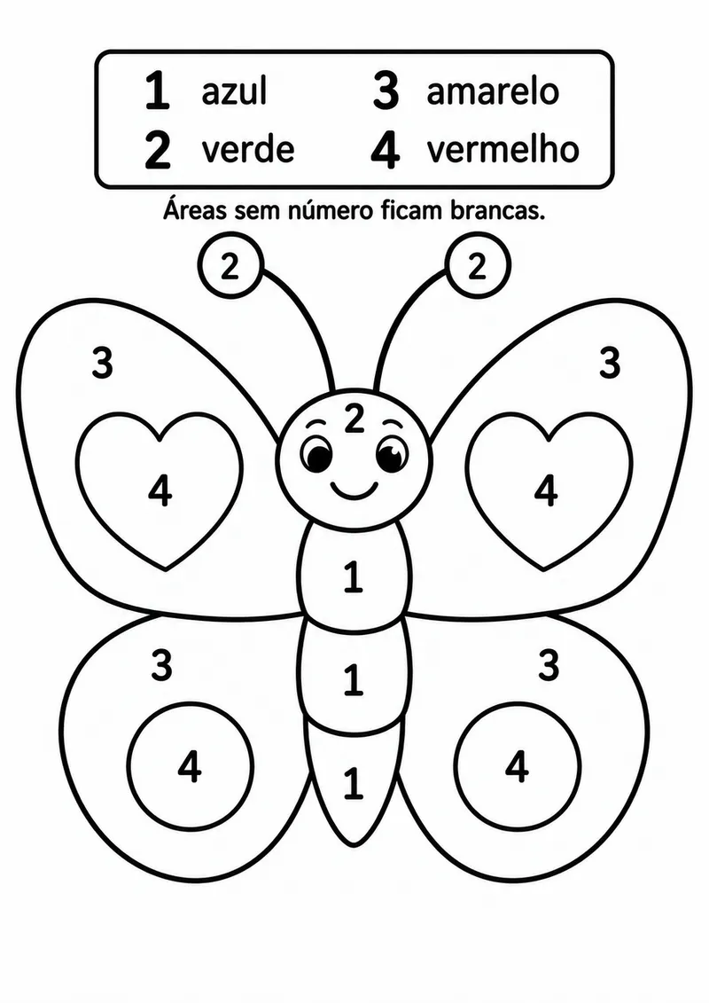 Borboleta para colorir por números