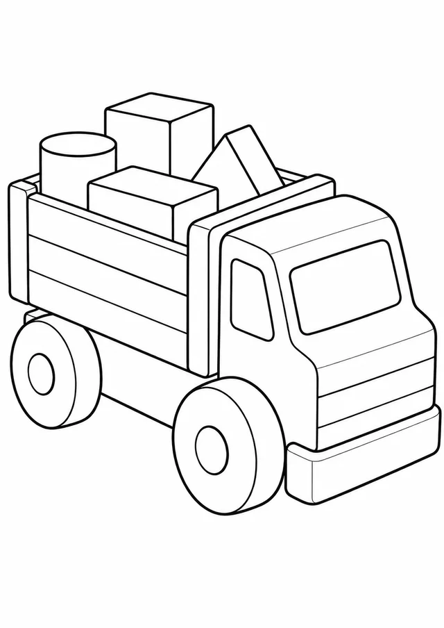 Caminhão de brinquedo para colorir