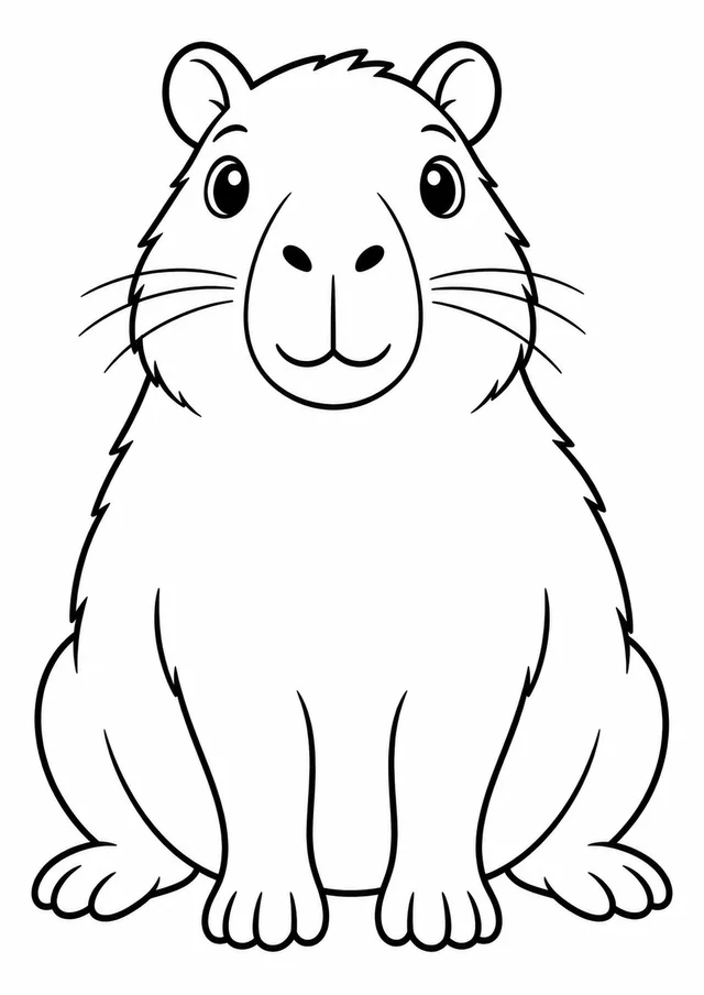 Capivara grande para colorir