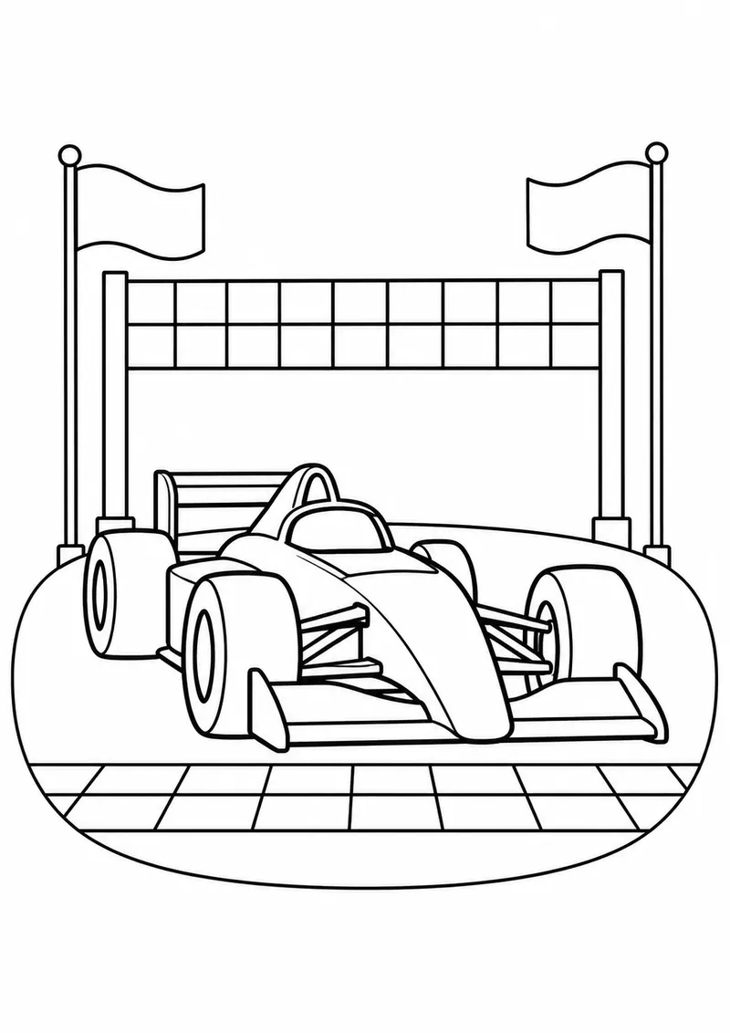 Carro de corrida na largada para colorir