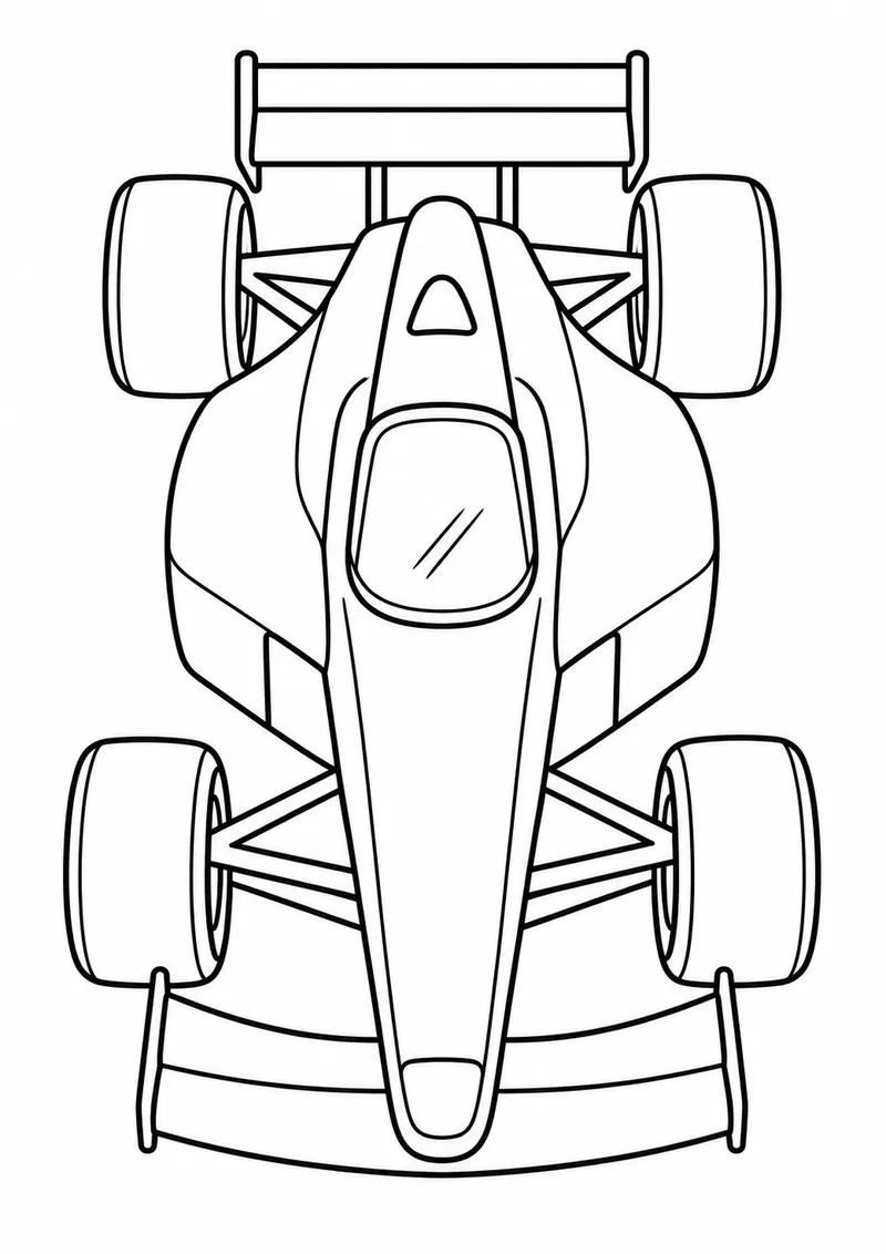 Carro de corrida visto de cima para colorir