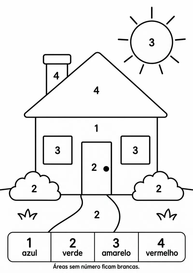 Casinha para colorir por números