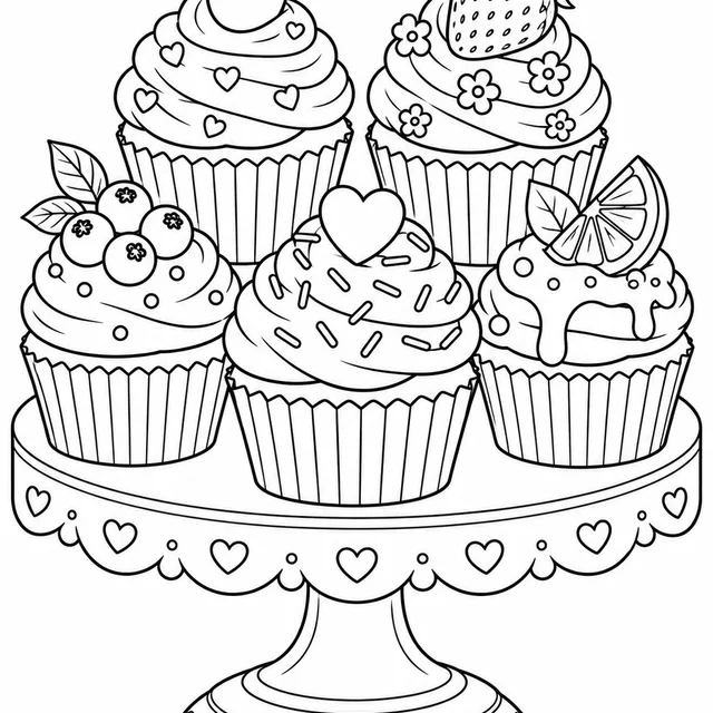 Cupcakes para decorar para colorir