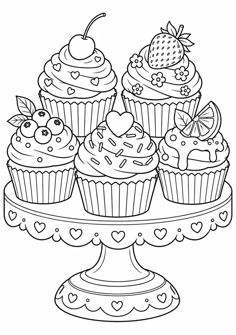 Cupcakes para decorar para colorir