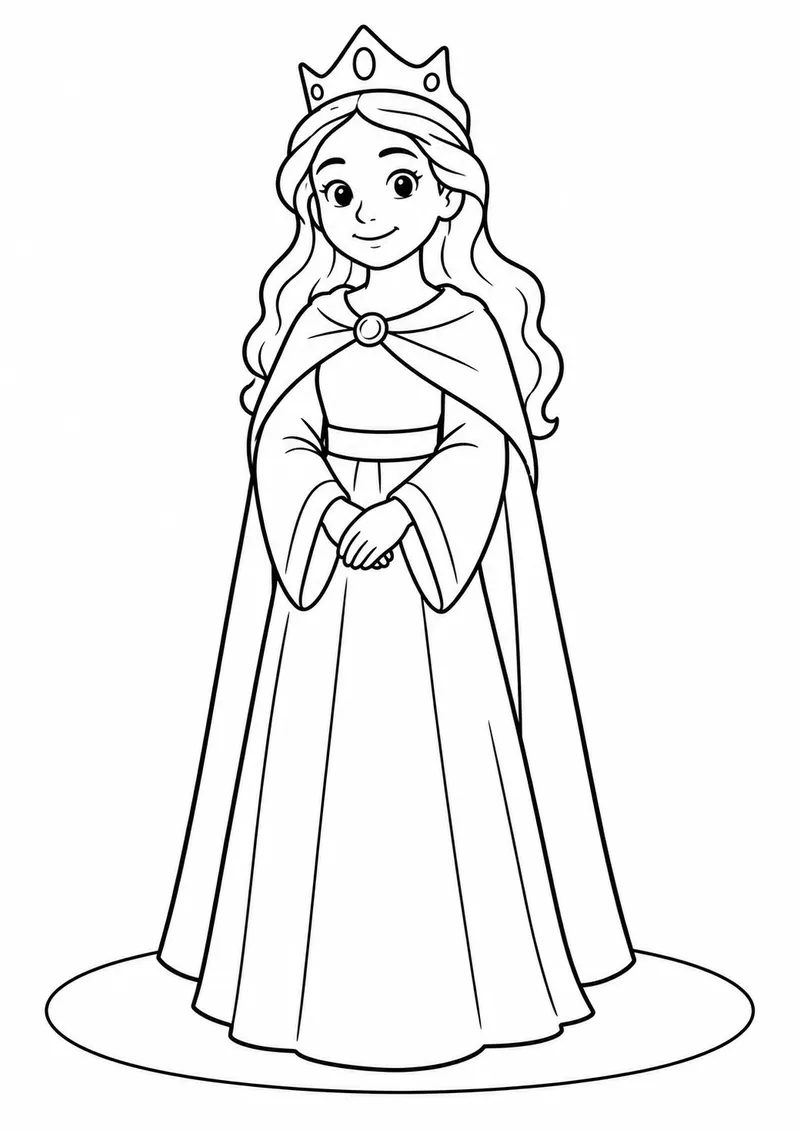 Ester com uma coroa simples para colorir