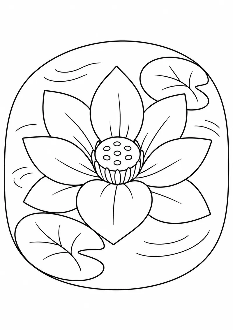 Flor de lótus vista de cima para colorir