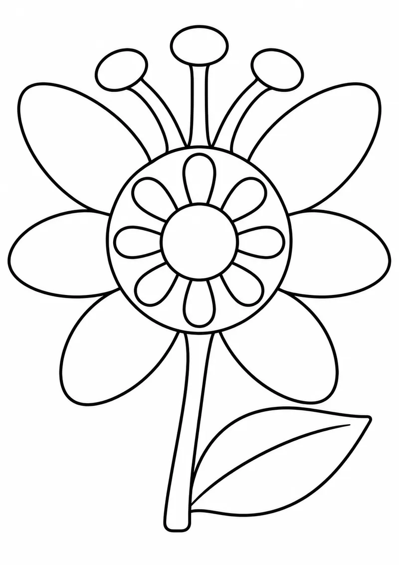 Flor de maracujá simplificada para colorir