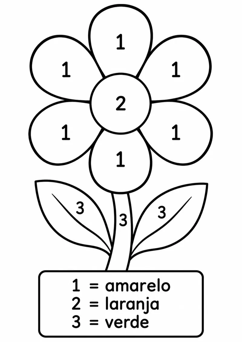 Flor para colorir por números