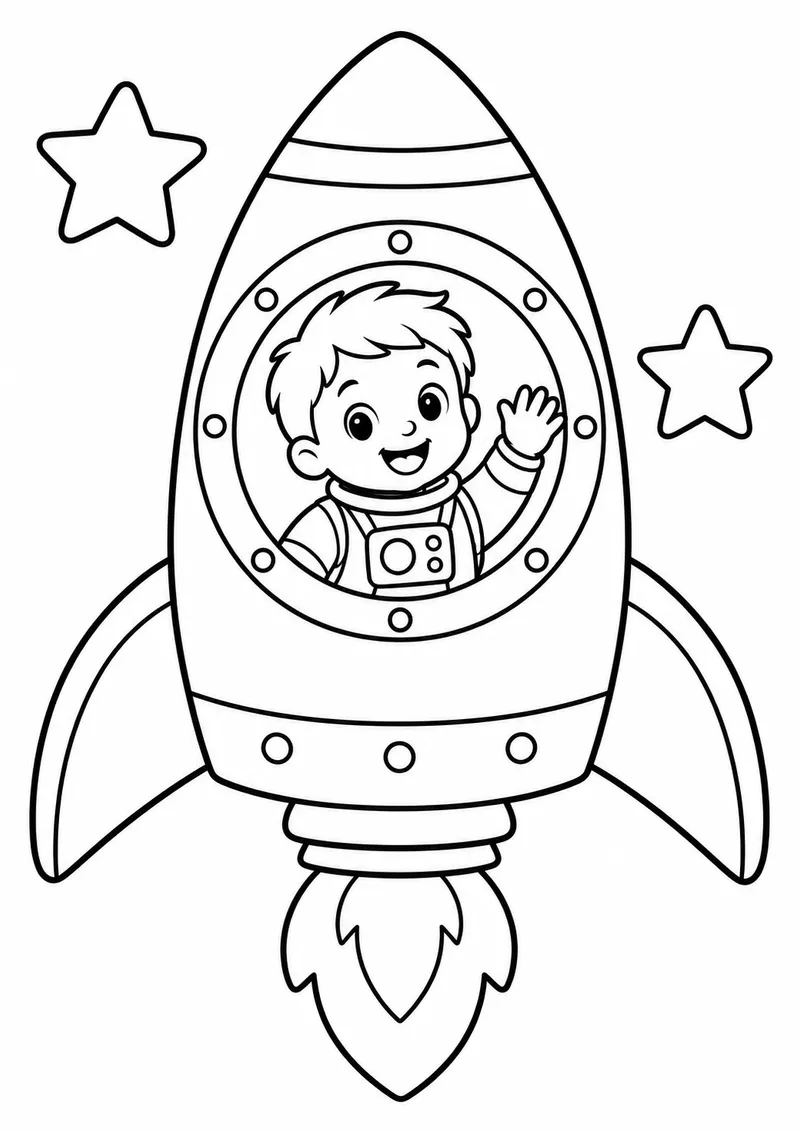 Foguete pronto para decolar para colorir