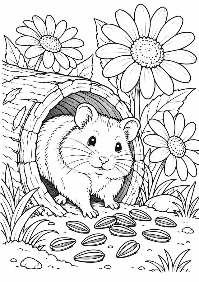 Hamster explorador para colorir
