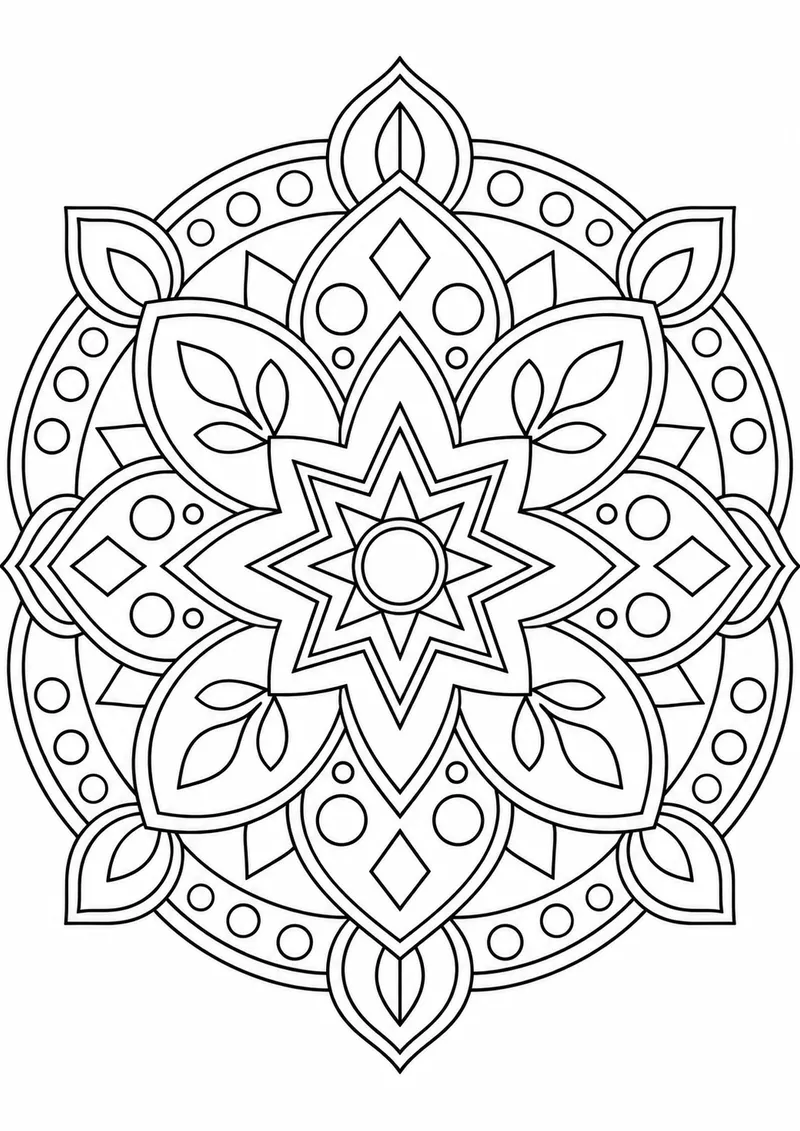 Mandala de estrelas para colorir