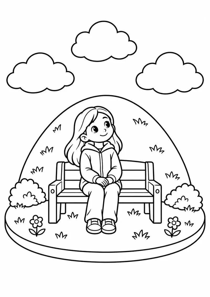 Mirante para um vale de nuvens para colorir