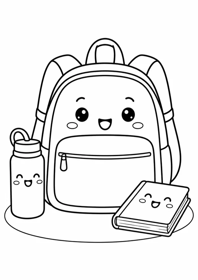 Mochila fofinha com um bolso grande para colorir