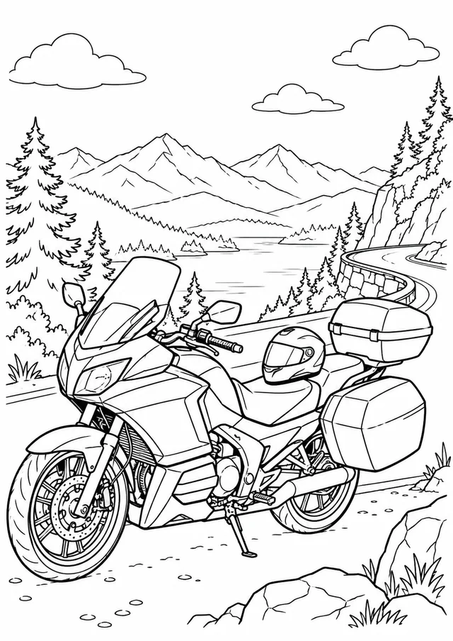 Moto de aventura para colorir