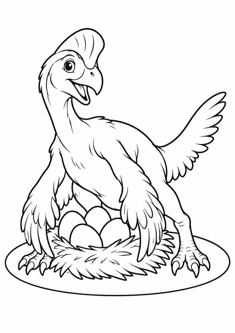 Oviraptor protegendo seu ninho para colorir