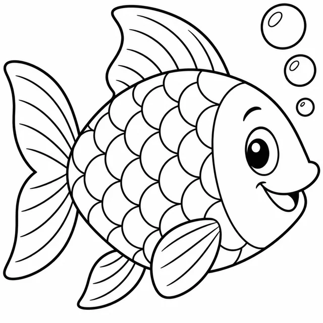 Peixe grande simples para colorir