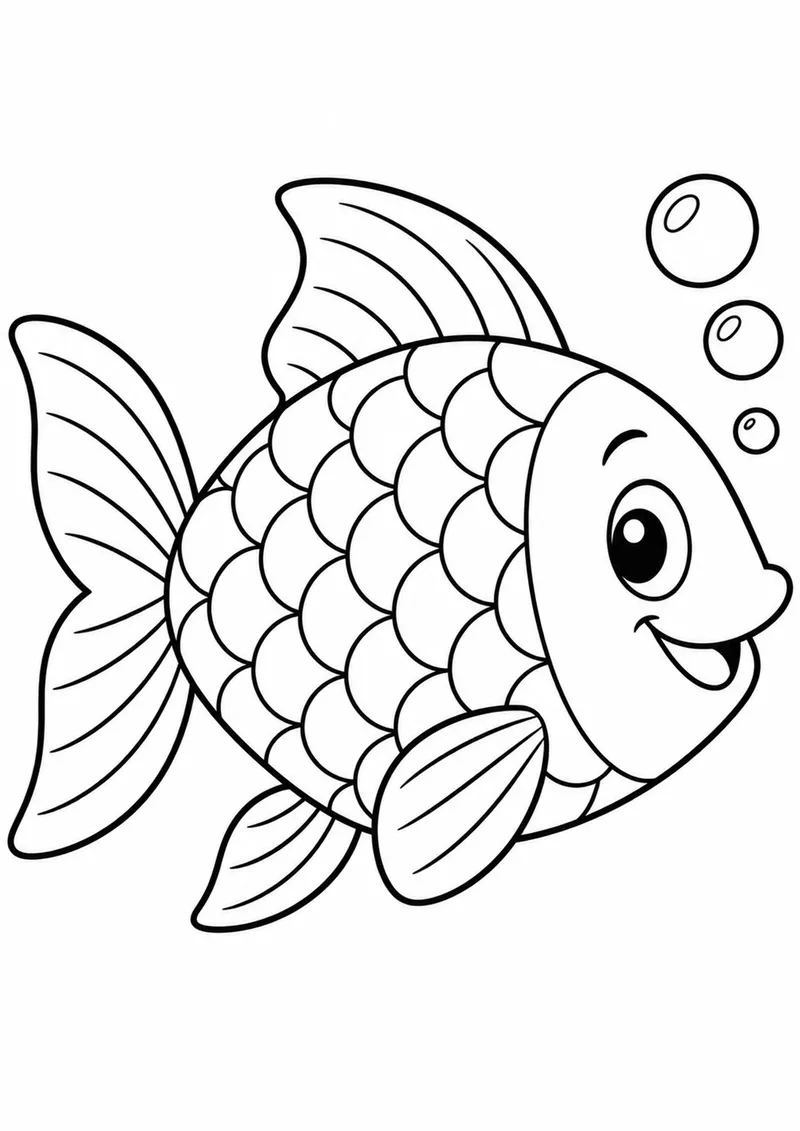 Peixe grande simples para colorir