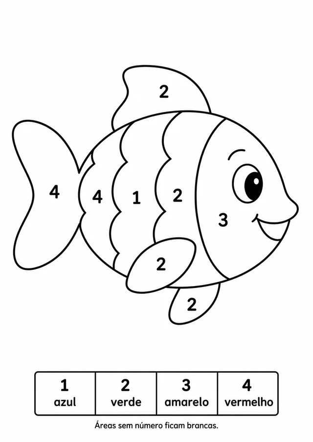Peixinho para colorir por números