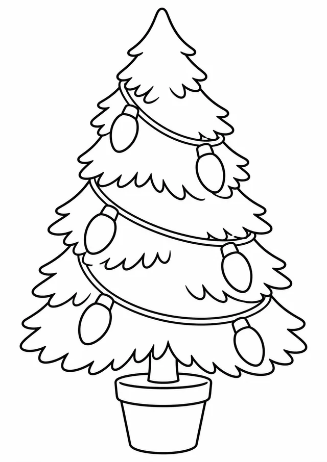 Pinheirinho com luzes para colorir