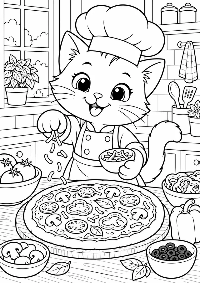 Pizzaria divertida para colorir
