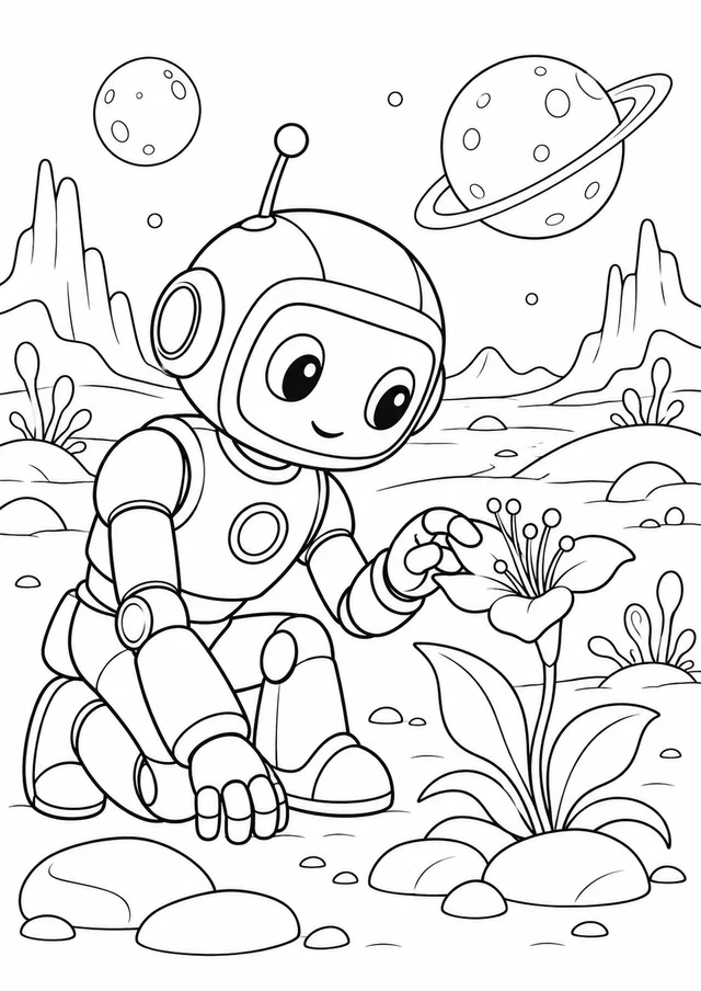 Robô explorador para colorir