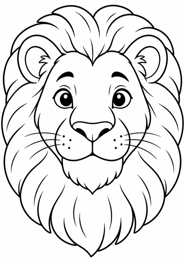 Rosto de leão sorrindo para colorir