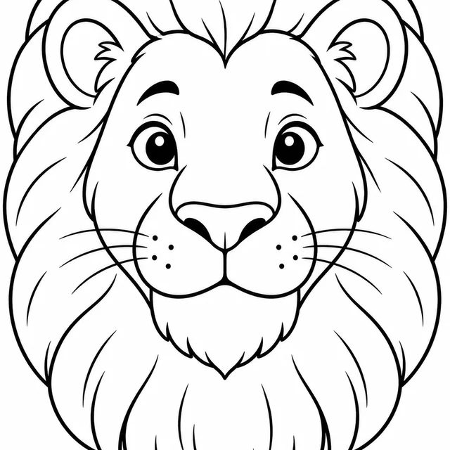Rosto de leão sorrindo para colorir