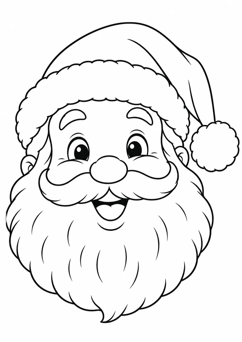 Rosto do Papai Noel sorrindo para colorir