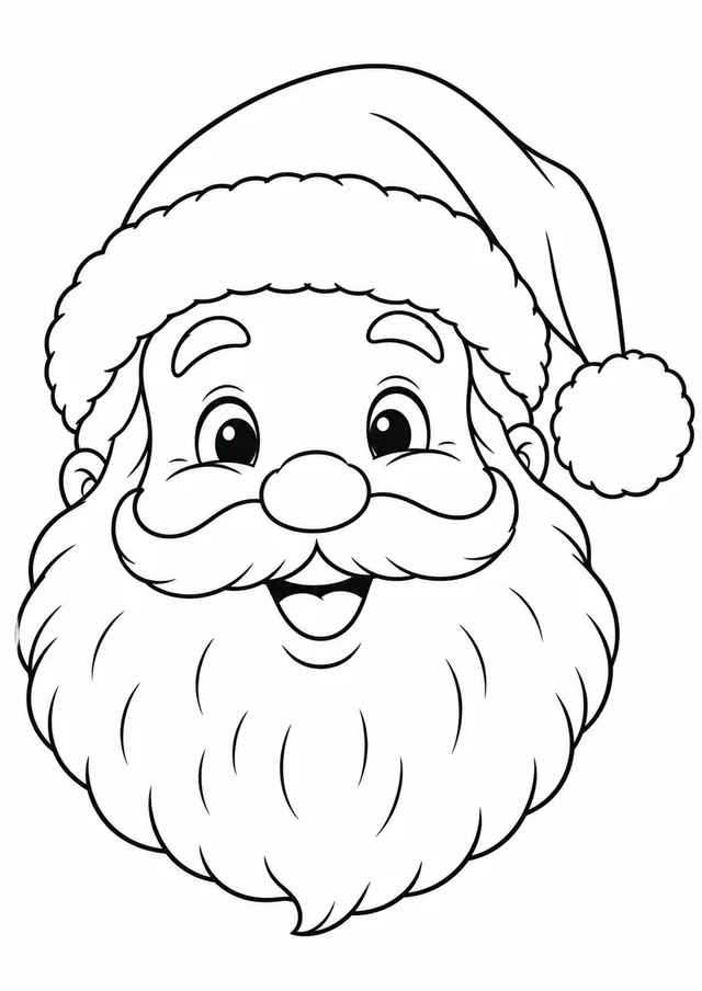 Rosto do Papai Noel sorrindo para colorir