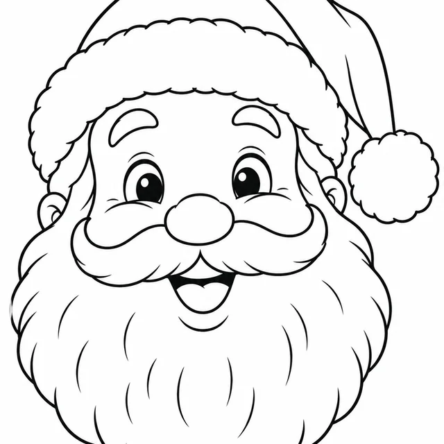 Rosto do Papai Noel sorrindo para colorir