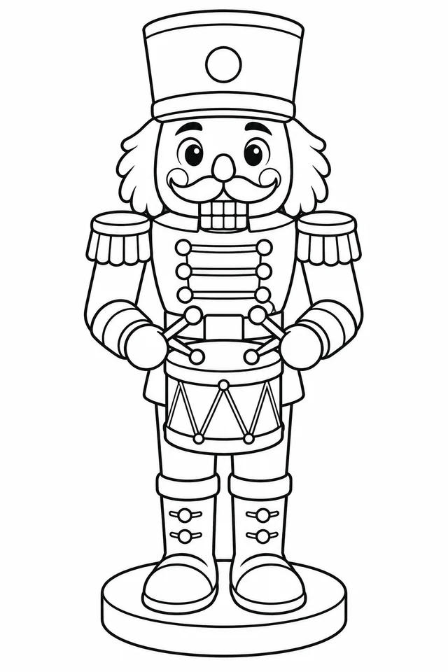 Soldadinho quebra-nozes natalino para colorir