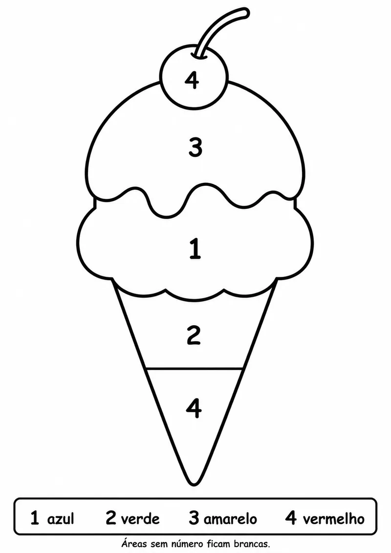 Sorvete para colorir por números